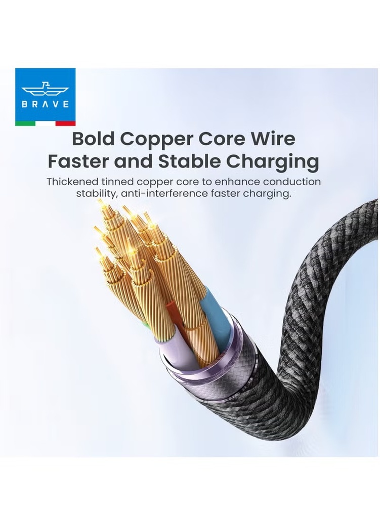 BRAVE2in160WCtoC&L Fast Charging Data Cable