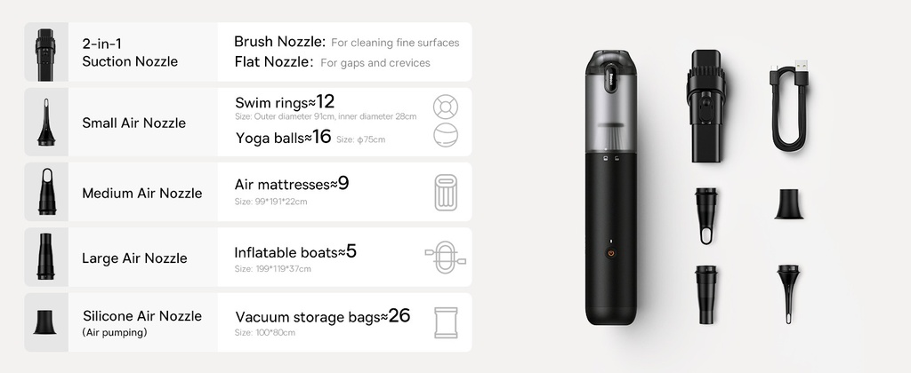 Baseus A3lite Car Vacuum Cleaner Black