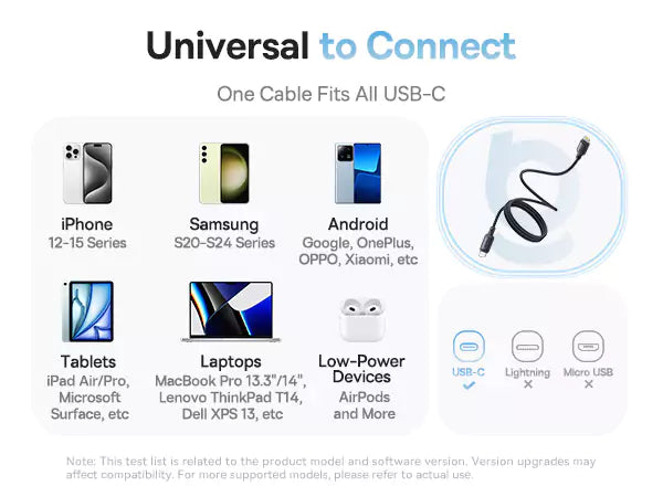 Baseus PicoGo USB-C to USB-C Magnetic Liquid Silicone 240W Fast Charging Cable 1m - Baby Pink