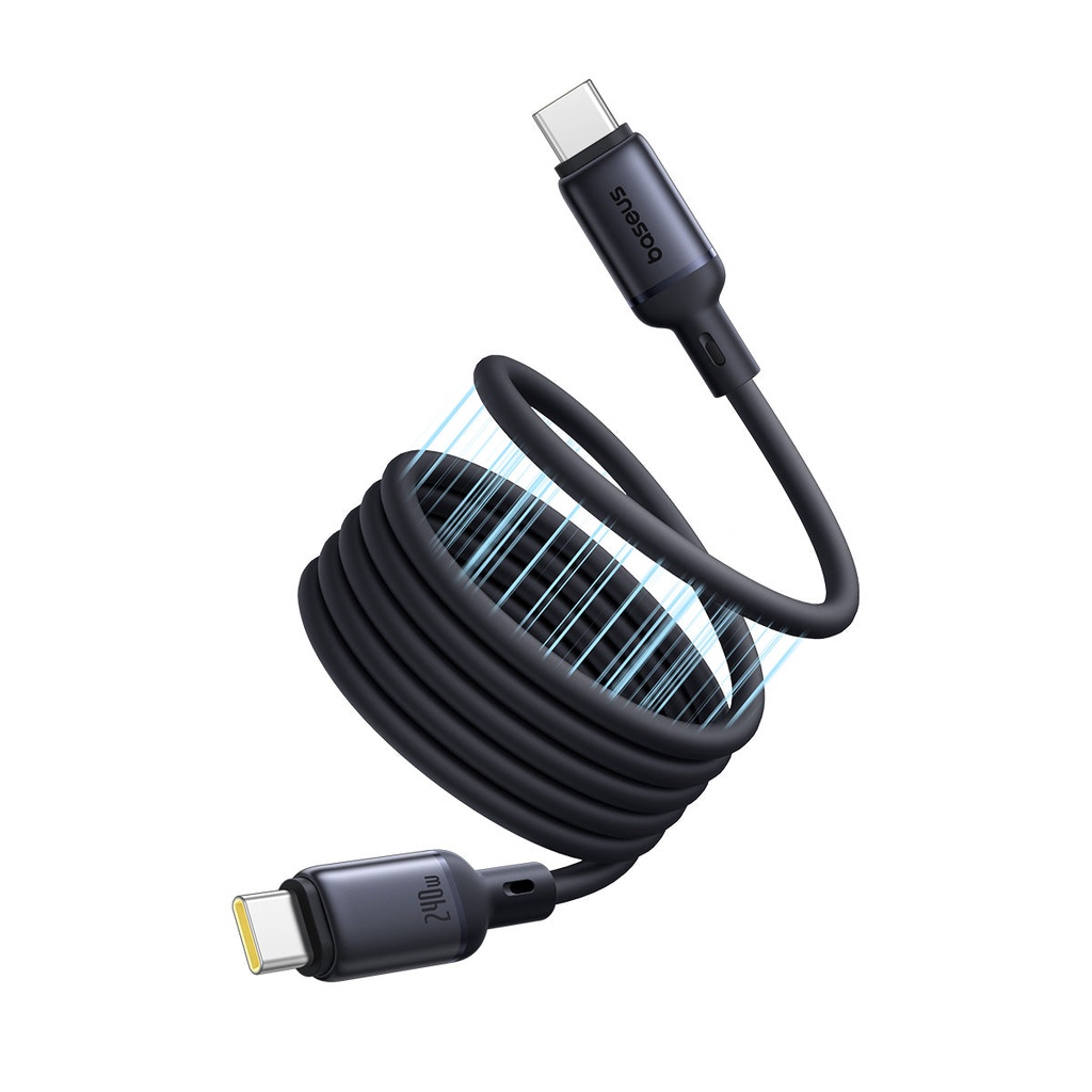 Baseus PicoGo USB-C to USB-C Magnetic Liquid Silicone 240W Fast Charging Cable 1m - Cosmic Black