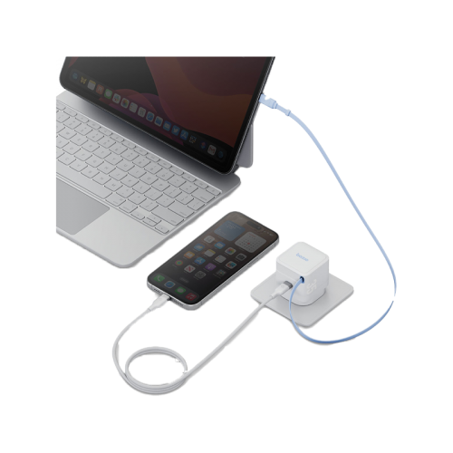 Bazic GoPort Retrek 1-Port USB-C & Built-In USB-C Cable 35W GaN - White