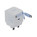 Bazic GoPort Retrek 1-Port USB-C & Built-In USB-C Cable 35W GaN - White