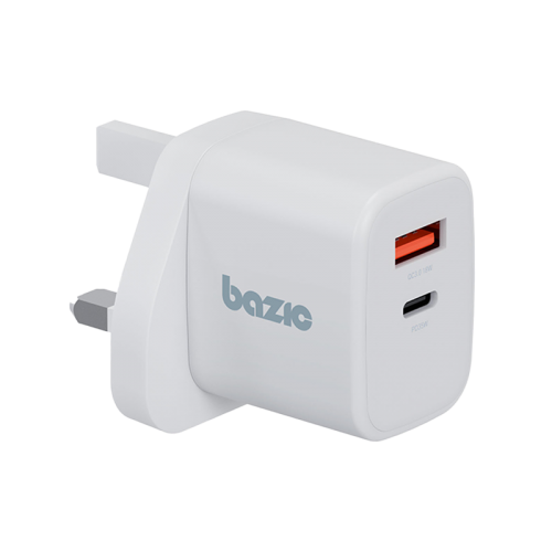 Bazic GoPort Velox 1-Port USB-C and 1- Port USB-A 35W PD Wall Charger - White
