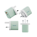 Bazic Velox Kit Bundle 1-Port USB-C & 1-Port USB-A PD 35W Wall Charger with Weave USB-C to USB-C 60W Cable - Green