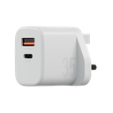 Bazic Velox Kit Bundle 1-Port USB-C & 1-Port USB-A PD 35W Wall Charger with Weave USB-C to USB-C 60W Cable - White