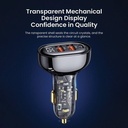 Brave 3 Ports Transparent Digital Display Fast Car Charger PD&Q3.0 80W B-22