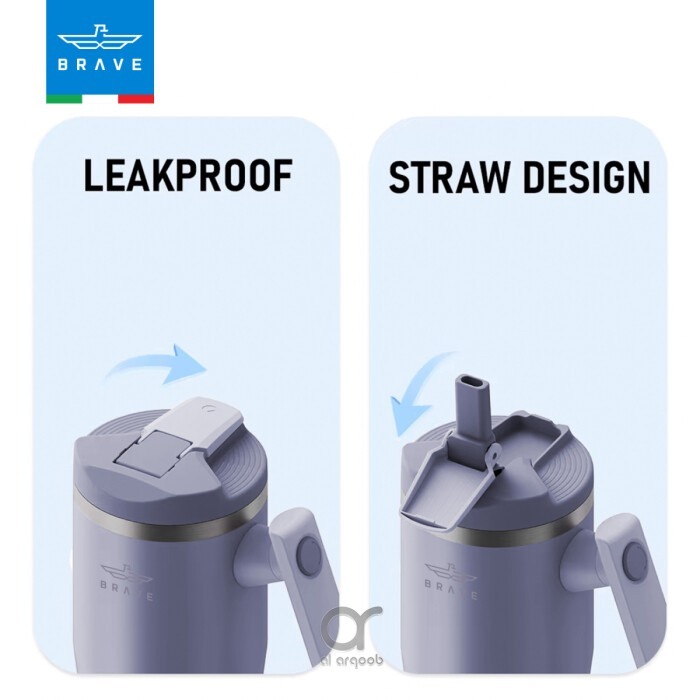 Brave Rotating Handle 24H Cold & 12H Hot Retention Leak-Proof 1200mL Purple