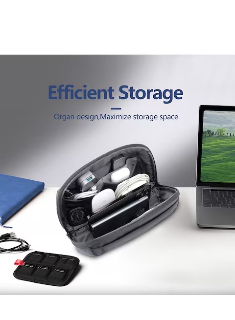 Brave Tech Pouch Organizer Portable Gadget Storage For Travel – Black