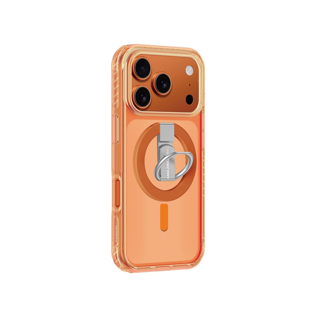 AMAZINGTHING TITAN PRO GRIP RING SET MAG DROP PROOF CASE FOR IPHONE 17 PRO 6.3 (Color: ORANGE