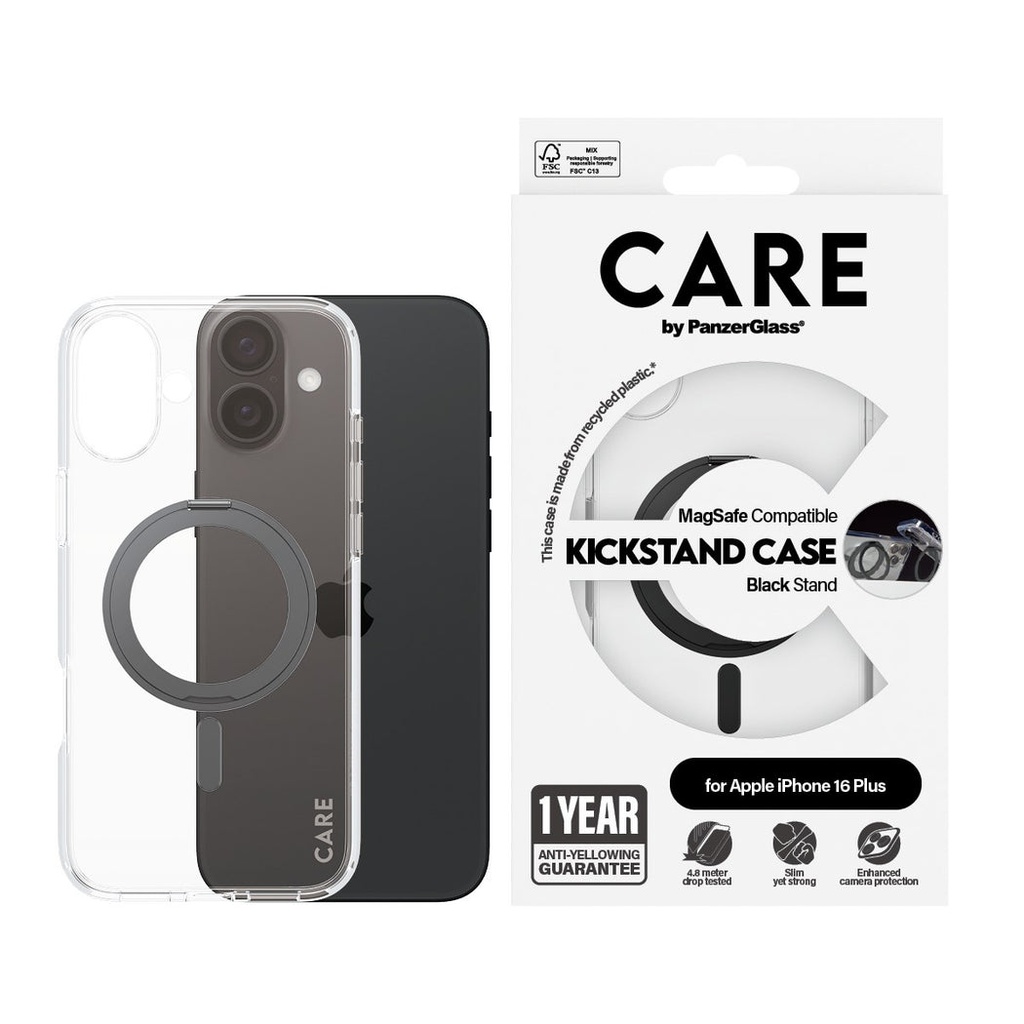 CARE by PanzerGlass® Case Feature Black Kickstand & MagSafe iPhone '24 6.7"