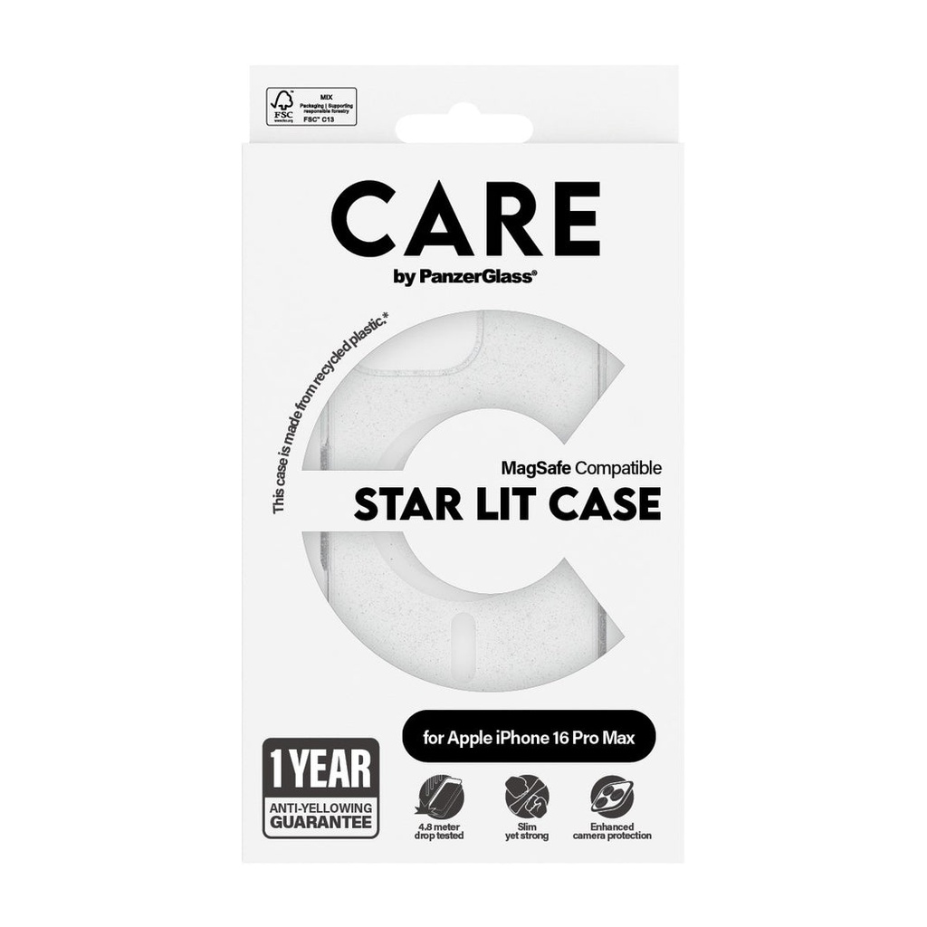 CARE by PanzerGlass® Case Flagship Star Lit w. White MagSafe iPhone '24 6.9" Pro