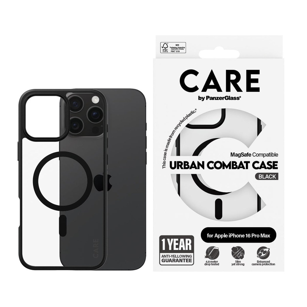 CARE by PanzerGlass® Case Flagship Urban Combat Black MagSafe iPhone '24 6.9" Pro