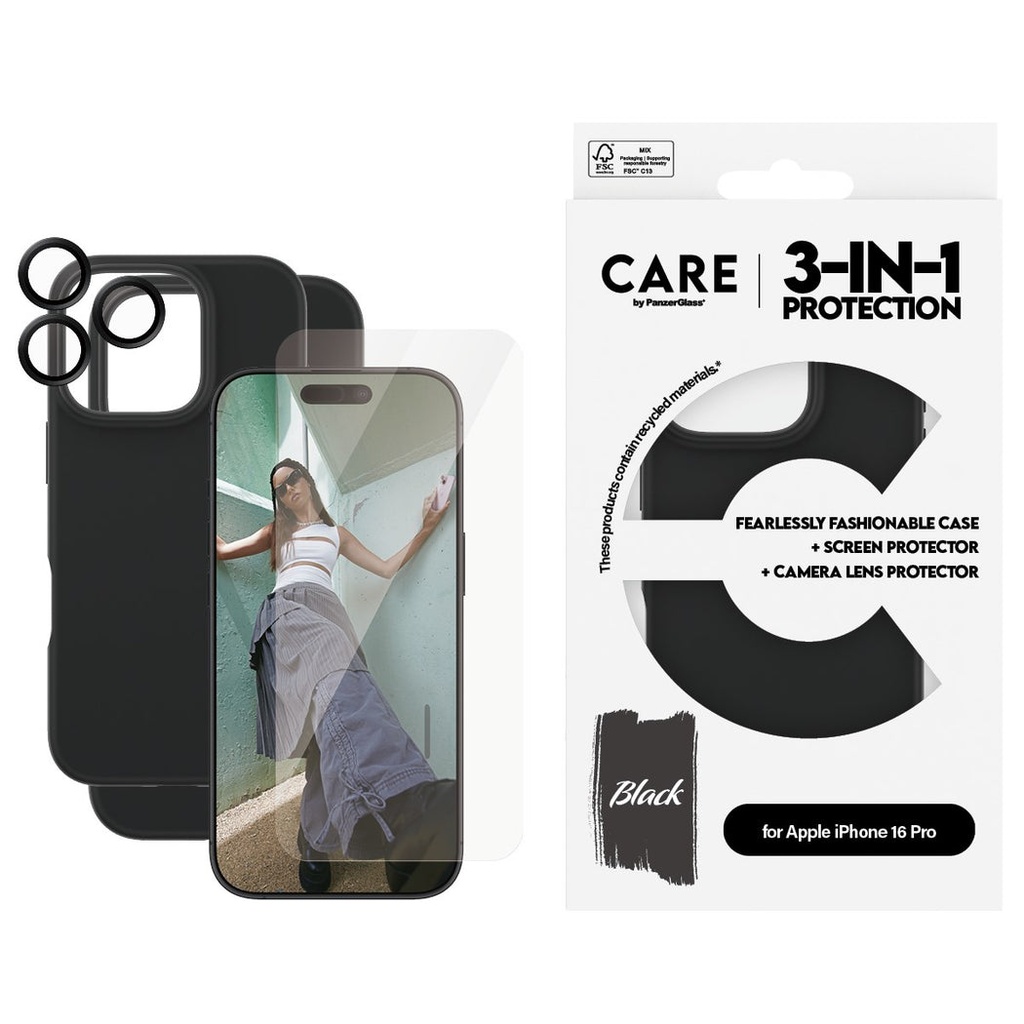 CARE by PanzerGlass® Flagship 3-in-1 Bundle iPhone '24 6.3 PRO"