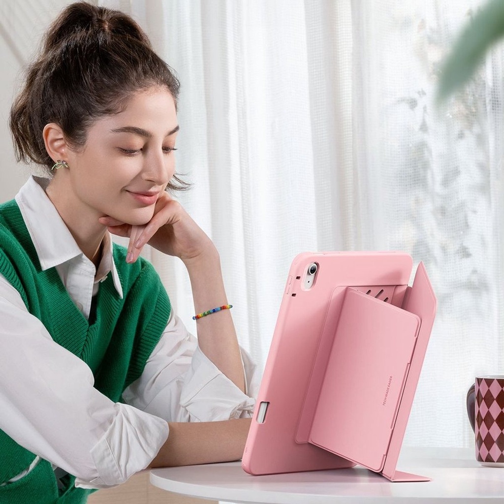 ESR iPad 11 inch/10.9 inch 11th Gen(A16)/10th Gen Flip Hybrid Case (Pencil Holder) pink
