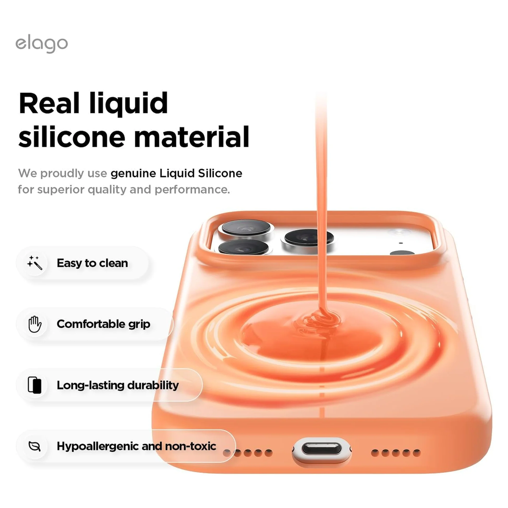Elago iPhone 17 Pro Magnetic Silicone Case (Camera Control Key Included)