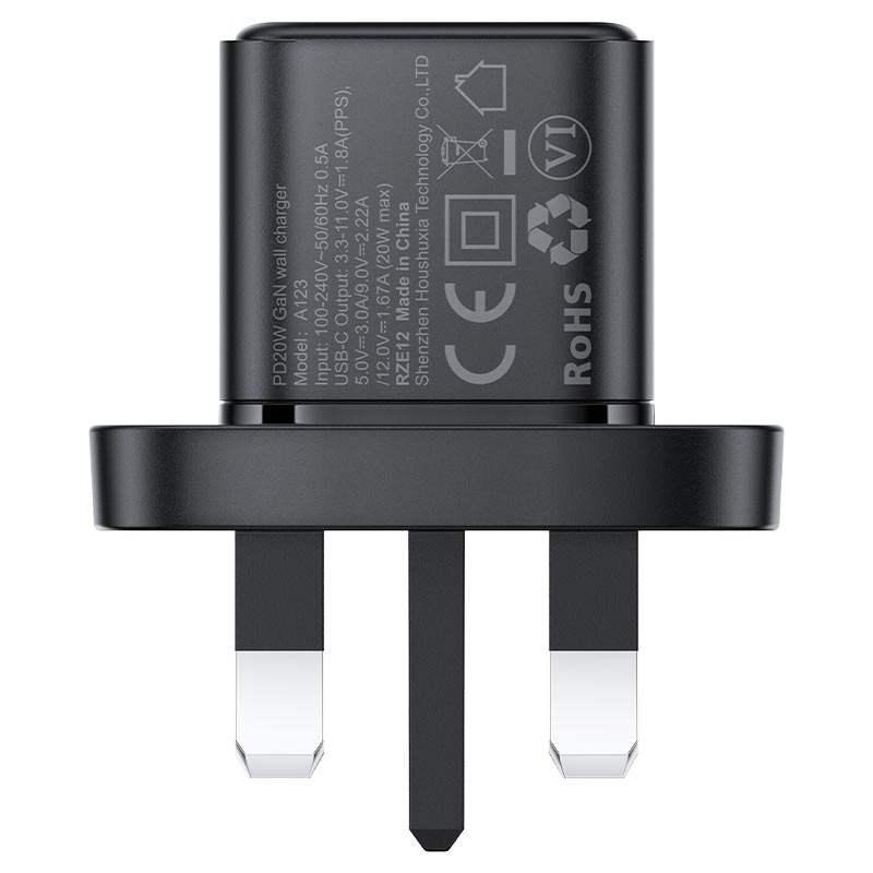 AceFAast A124 PD30W GaN (USB-C) charger,black(UK)