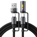 J5 multi-function charging data cable USB-A+ USB- C+ LED light