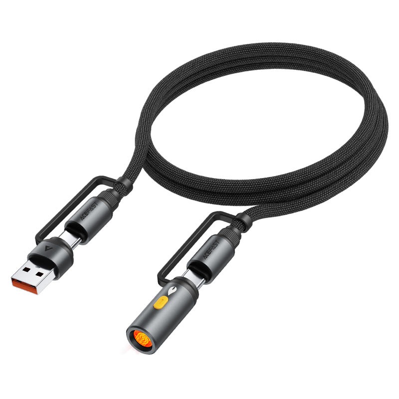 J6 multi-function charging data cable USB-C+ LED light + cigarette lighter