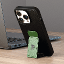 Levelo Morphix Gripstand iPhone 14 Pro Max PU Leather Case - Pacific Green