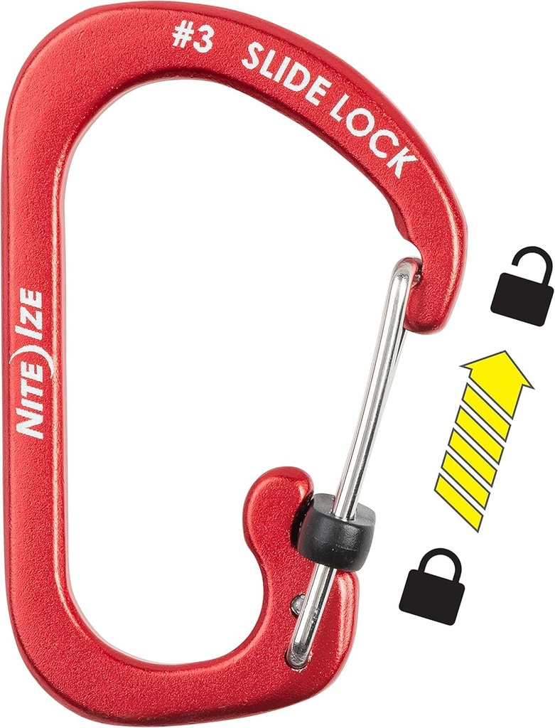 NiteIze SlideLock® Carabiner Aluminum #3 (Red)