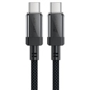 AceFast C12-03 USB-C to USB-C transparent shell stainless steel charging data cable