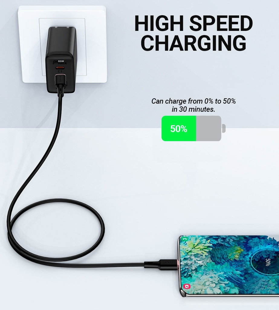 AceFast C2-03 USB-C to USB-C zinc alloy silicone charging data cable