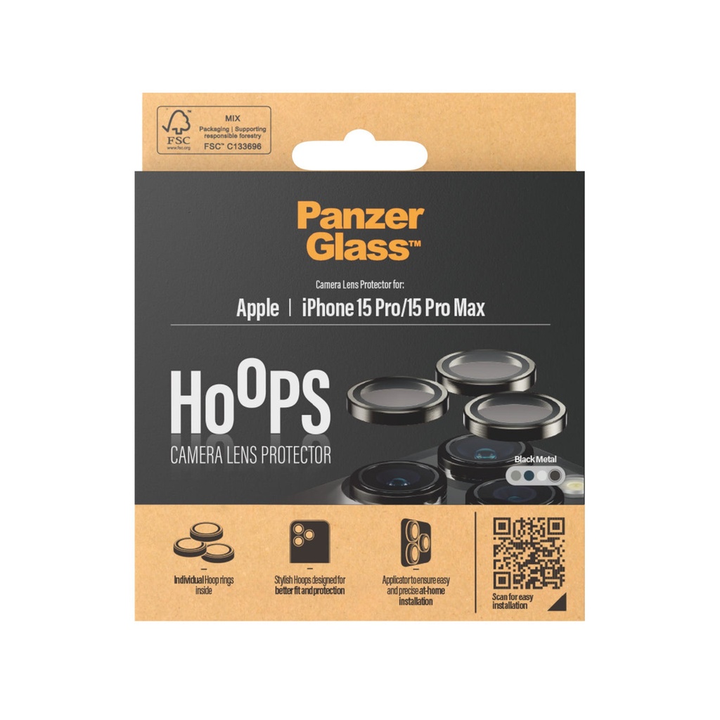 PanzerGlass iPhone 15 Pro/15 Pro Max  Hoops Black Titanium
