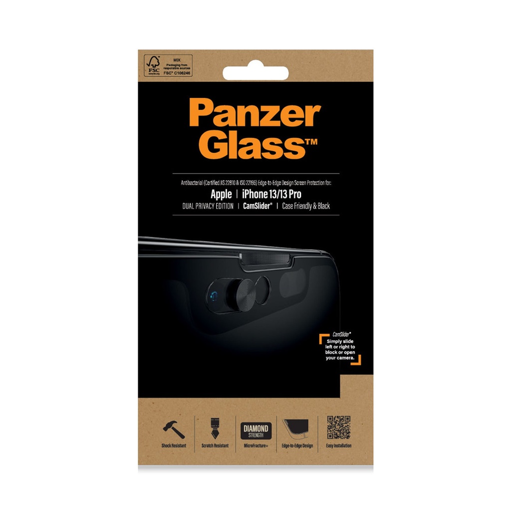 PanzerGlass iPhone 2021  6.1'' CF Camslider, Black Privacy AB - P2748