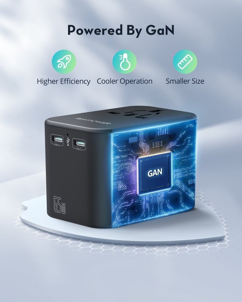 RAV PC1035 65W 3port Travel Charger+100W C-C