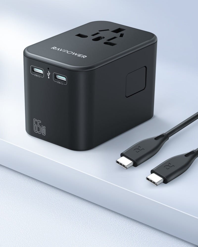 RAV PC1035 65W 3port Travel Charger+100W C-C