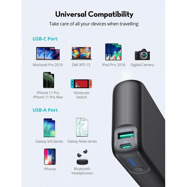 RAVPOWER PD PIONEER 2000MAH 60W 2 PORT POWER BANK 