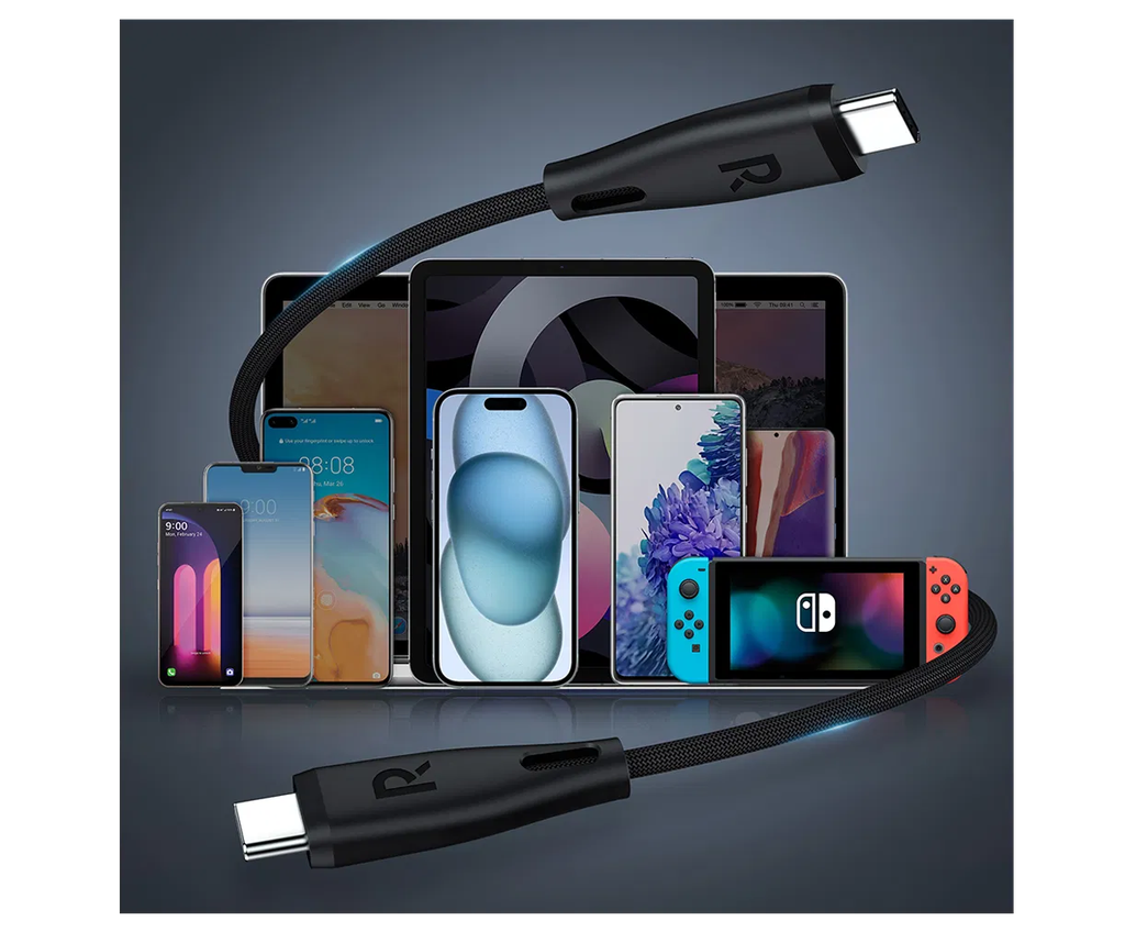 RAVPower RP-CB1037 60W C-C 1.2M USB2.0 3A Cable Black