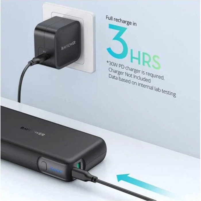 RAVPower RP-PB201 PD Pioneer 20000mAh 60W 2-Port Portable Charger Offline Black