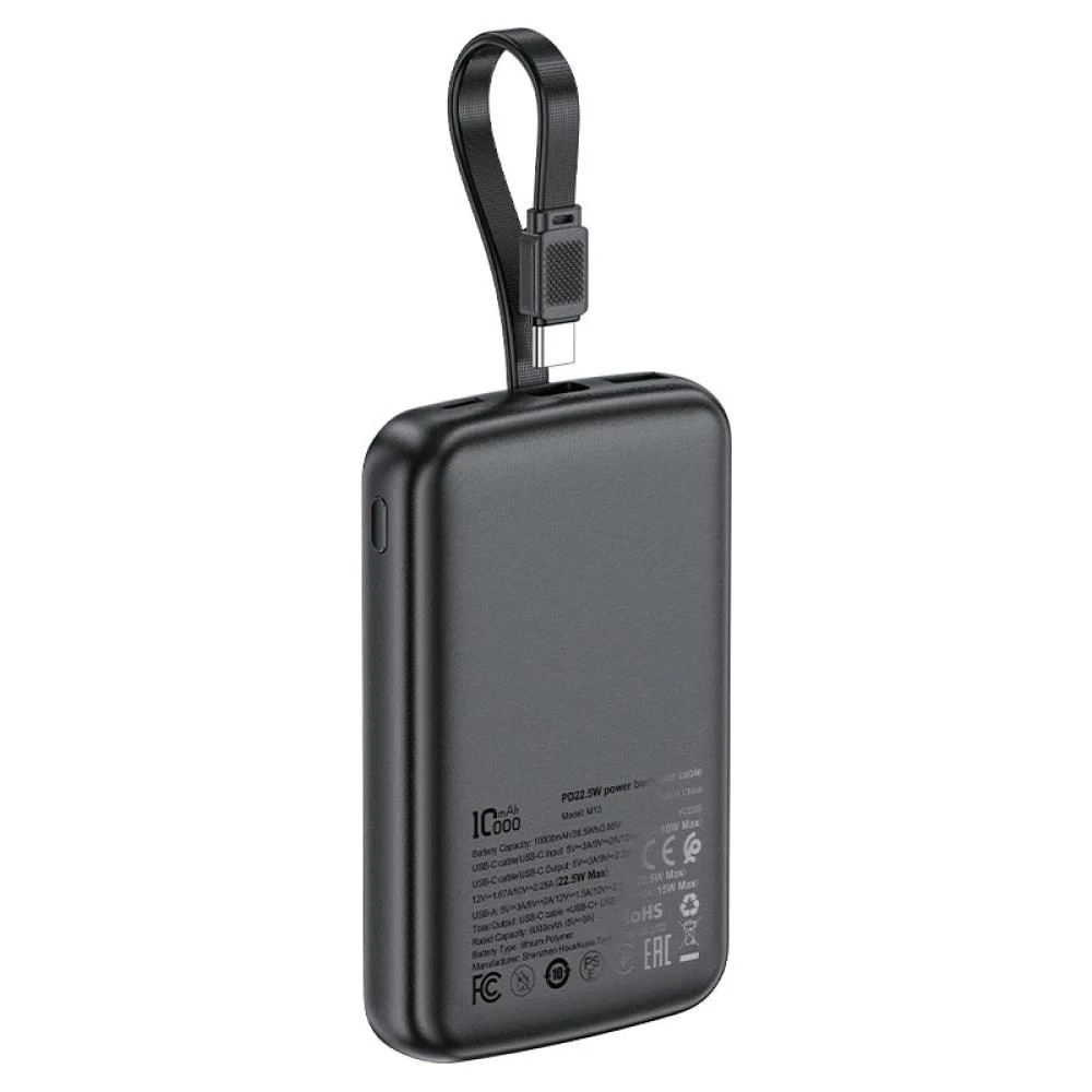 AceFast M13-10000 PD22.5W power bank with cable