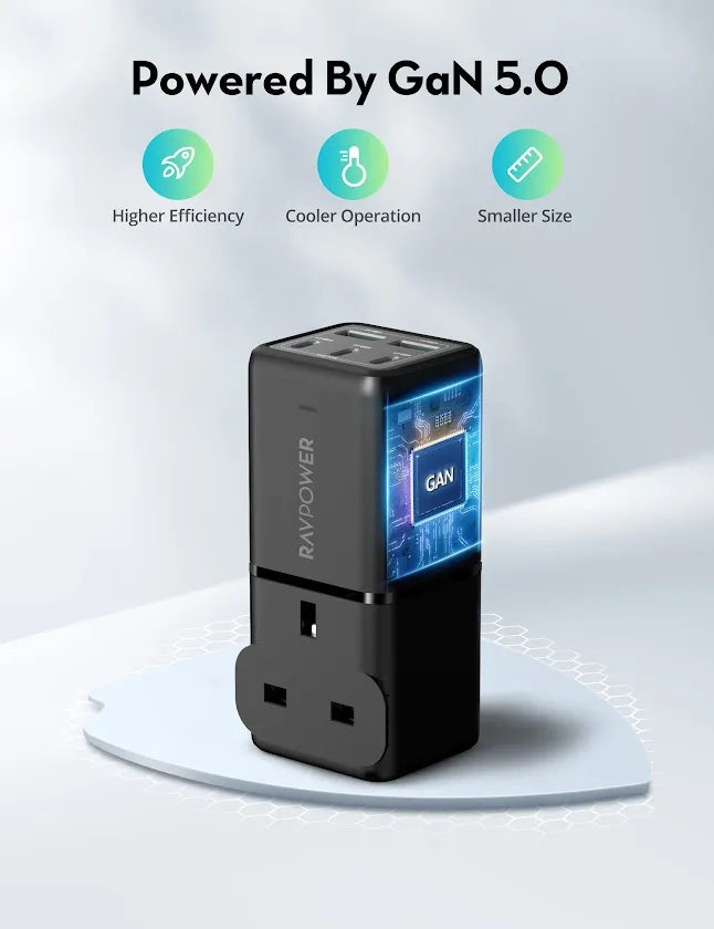 RP-PC1062-75W Power Strip 6-Por toutlets UK Black