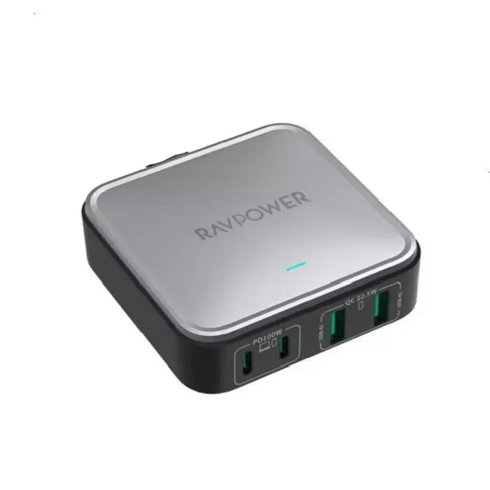 Ravpower 4-port Portable Desktop Charger, 100W, RP-PC1042 - Black