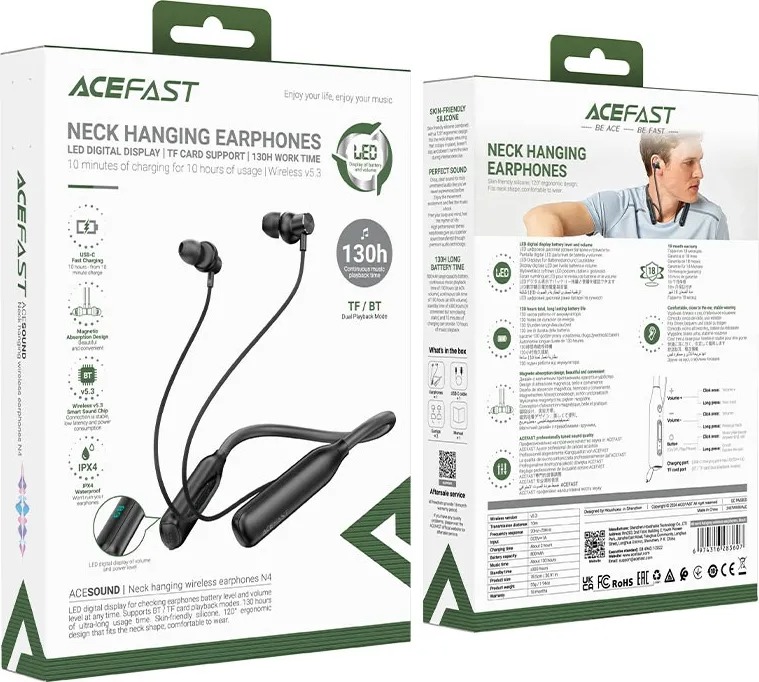 AceFast N4 neck hanging wireless earphones