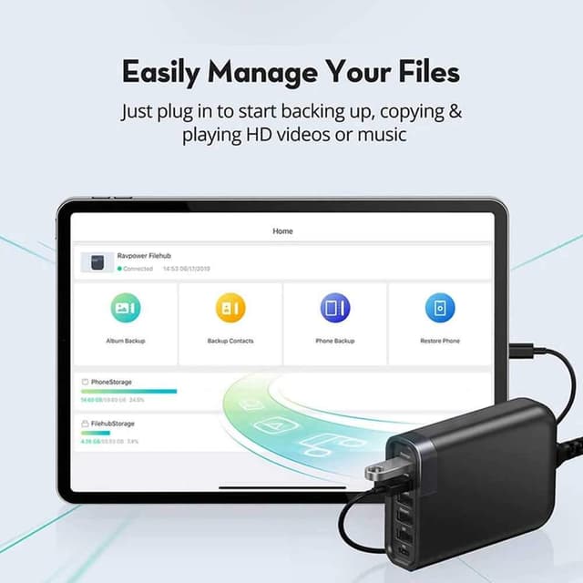 Ravpower 6-port usb charger filehub
