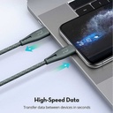 Ravpower Nylon Braided Type-C to Lightning Cable 0.3M - Green