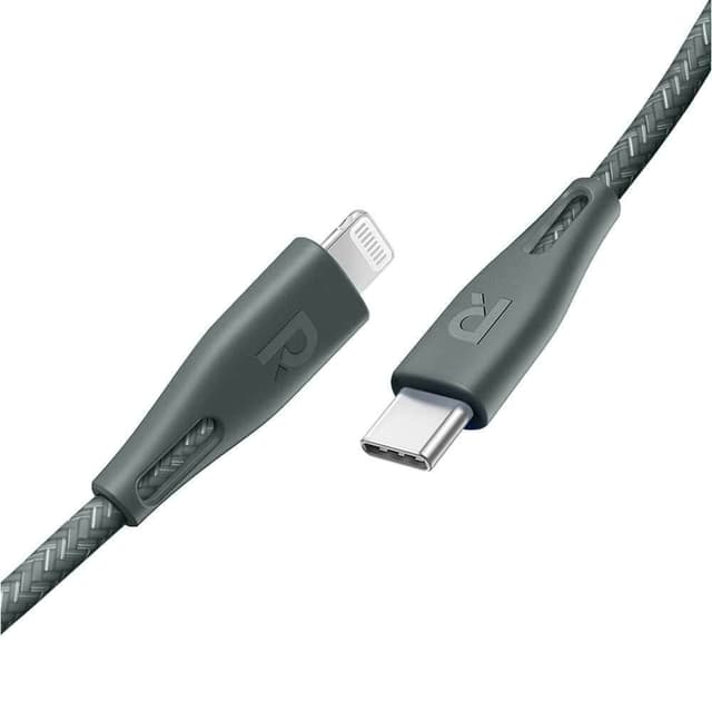 Ravpower Nylon Braided Type-C to Lightning Cable 0.3M - Green