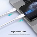 Ravpower Nylon Braided Type-C to Lightning Cable 0.3M - White