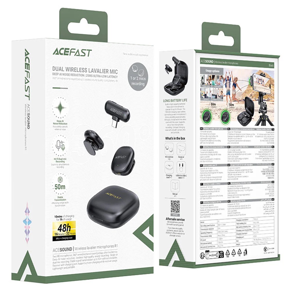 AceFast R1 wireless lavalier microphones Type C