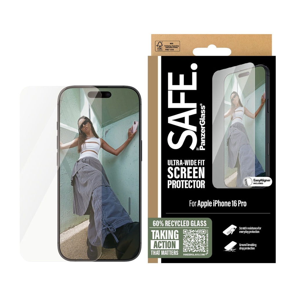 SAFE. by PanzerGlass® Screen Protector iPhone '24 6.3" Pro | Ultra-Wide Fit