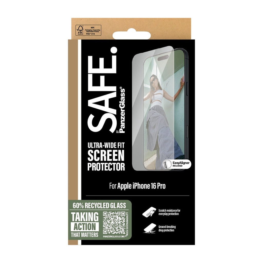 SAFE. by PanzerGlass® Screen Protector iPhone '24 6.3" Pro | Ultra-Wide Fit