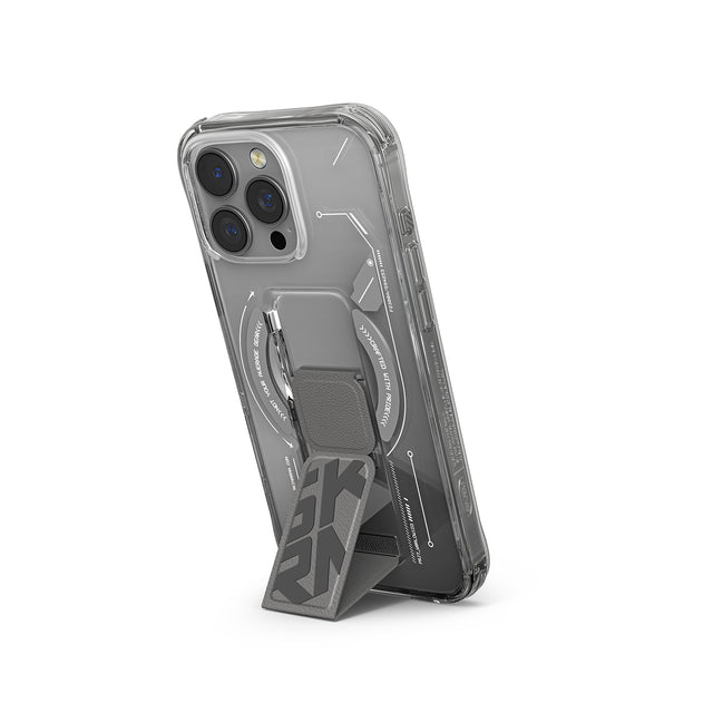SkinArma Helio MagSafe Case With Grip Stand for iPhone 16 Pro Max - Titanium