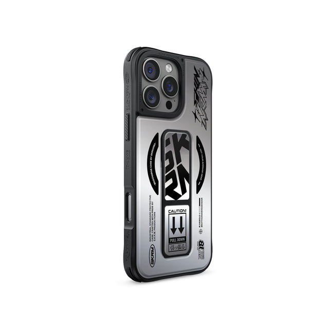 SkinArma Kira Kobai MagSafe Case With Grip Stand for iPhone 16 Pro - Chrome