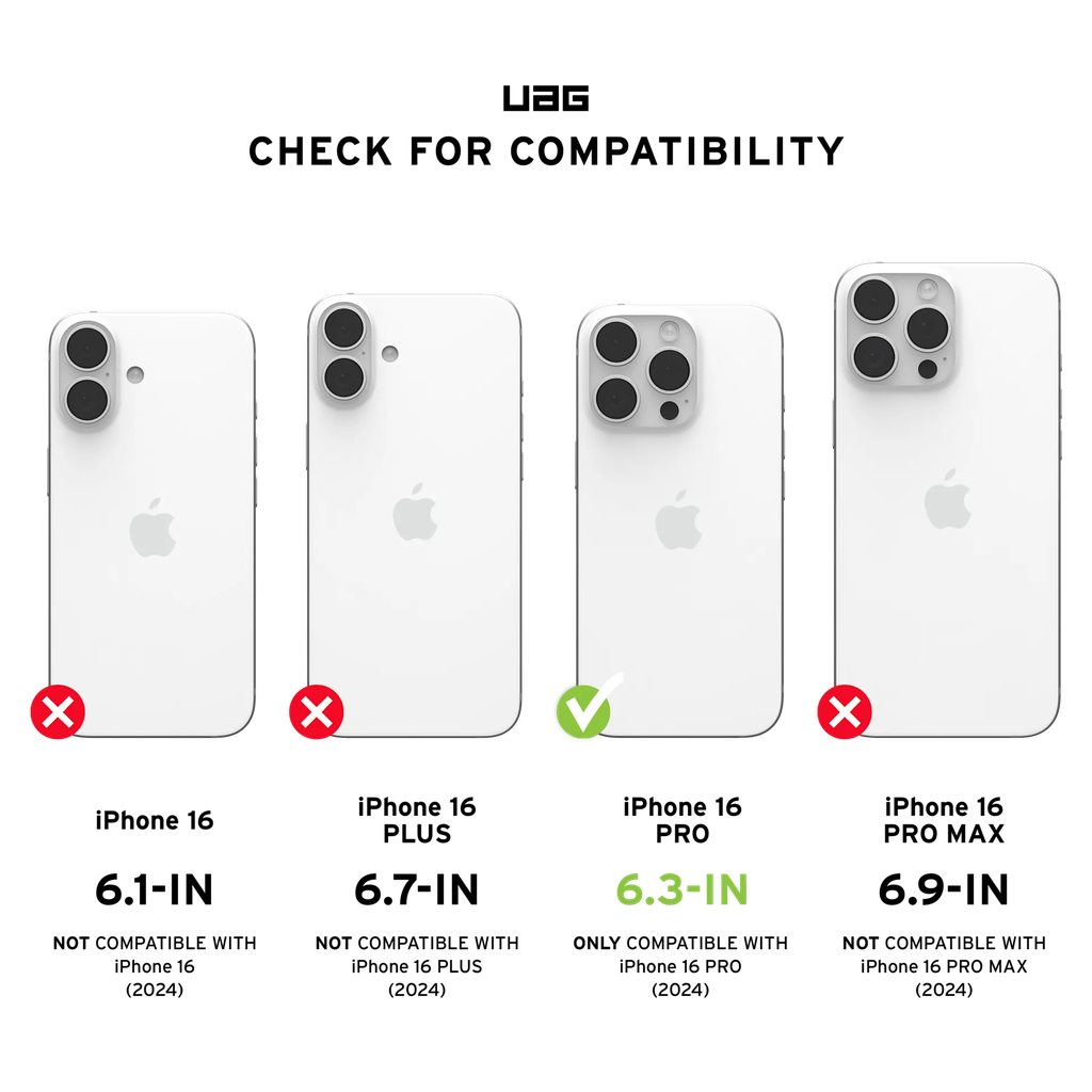 UAG iPhone 16 Pro Magsafe Plyo Case (Black/Black)