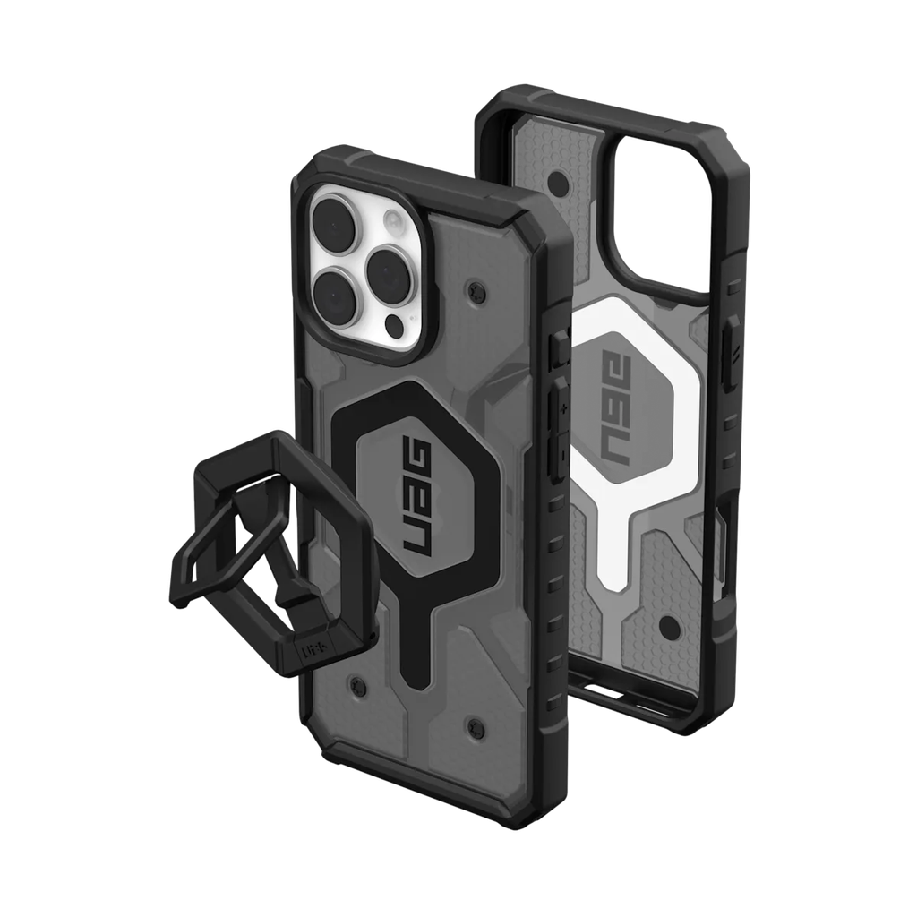 UAG iPhone 16 Pro Max Magsafe Pathfinder Clear Case - Ash / Black Stand