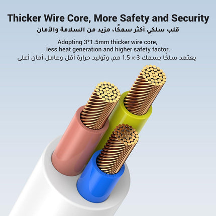 UGREEN 30W 3 AC Power Strip with Master Switch (2A1C)CD286