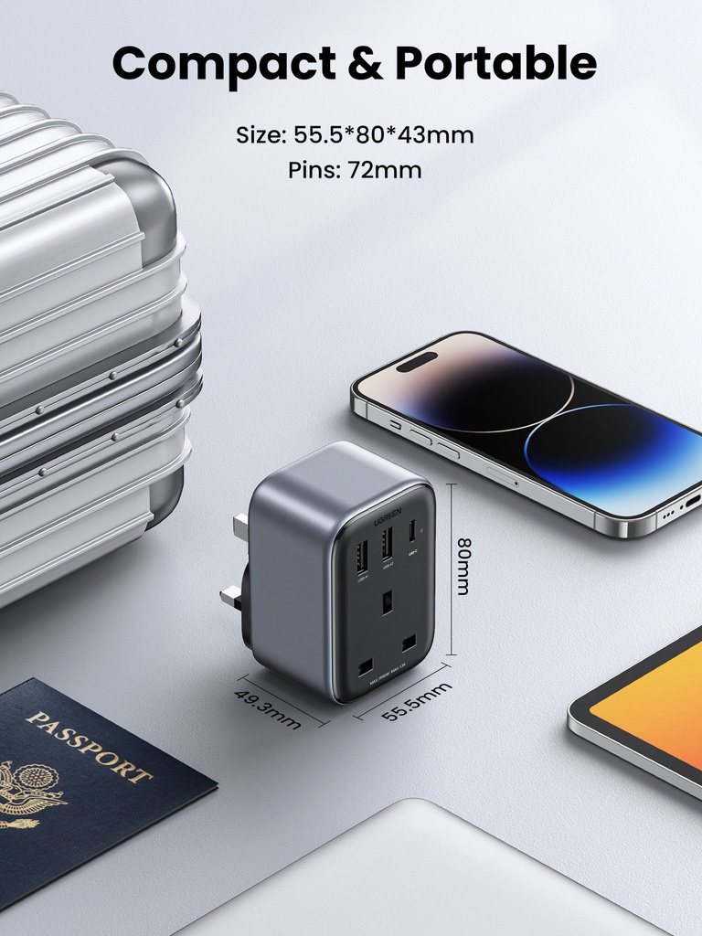 UGREEN 30W Outlet Extender UK (2A1C)CD314